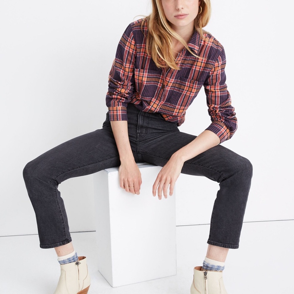 MADEWELL Flannel Classic Ex-Boyfriend Shirt in Edith Plaid - sz M